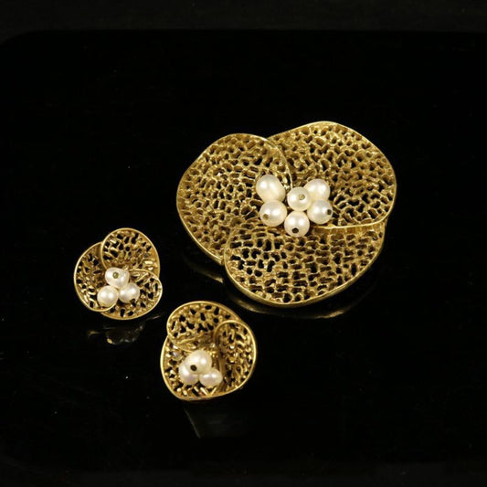 bijou élégant ensemble broche et boucles boucles d’oreilles à clips boucles d’oreilles à clips broche fleur calla bijou fait main